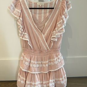 LoveShackFancy Pink Mini Dress
